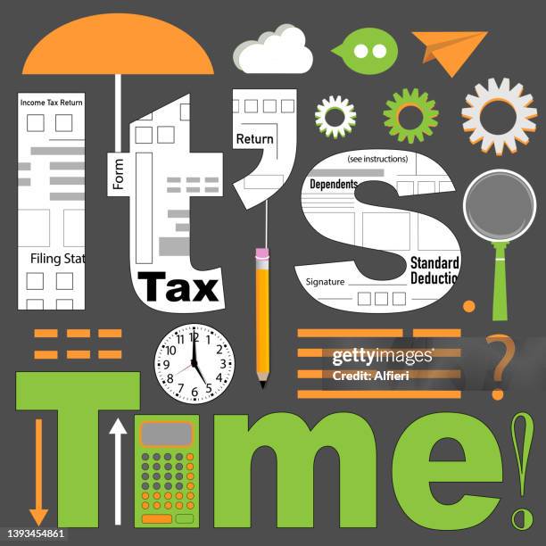 it's tax time - tax time stock illustrations