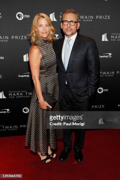Steve Carell and Nancy Carell attend the 23rd Annual Mark Twain Prize For American Humor at The Kennedy Center on April 24, 2022 in Washington, DC.