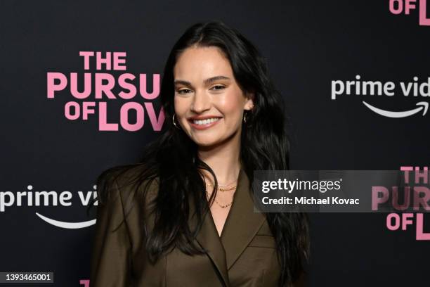 Lily James attends the "Pursuit Of Love" Emmy FYC Event at The London West Hollywood at Beverly Hills on April 24, 2022 in West Hollywood, California.