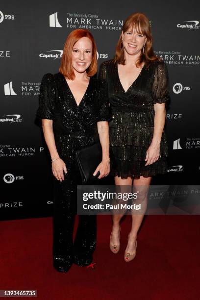 Jen Psaki and Kate Bedingfield attend the 23rd Annual Mark Twain Prize For American Humor at The Kennedy Center on April 24, 2022 in Washington, DC.