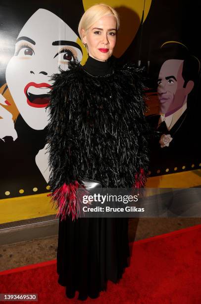 Sarah Paulson poses at the opening night of the musical "Funny Girl" on Broadway at The August Wilson Theatre on April 24, 2022 in New York City.