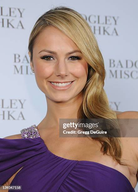 Stacy Keibler arrives at the opening of the new Badgley Mischka flagship store on Rodeo Drive on March 2, 2011 in Beverly Hills, California.