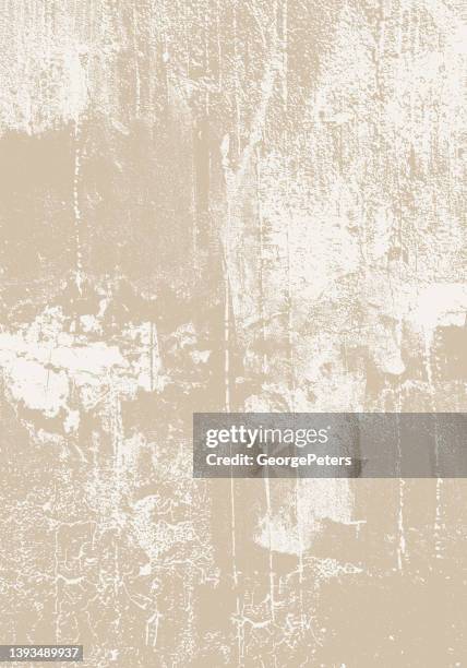 distressed, textured and stained wall background - beige stock illustrations