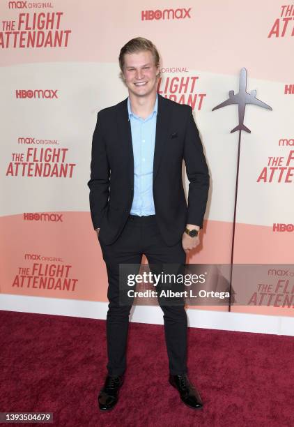 Austin Aaron arrives for The Los Angeles Season 2 Premiere Of HBO Max Original Series "The Flight Attendant" at Pacific Design Center on April 12,...