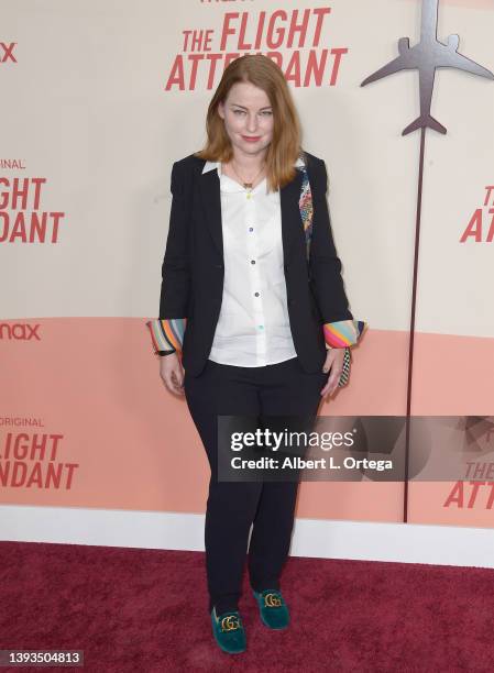 Sarah Schechter arrives for The Los Angeles Season 2 Premiere Of HBO Max Original Series "The Flight Attendant" at Pacific Design Center on April 12,...