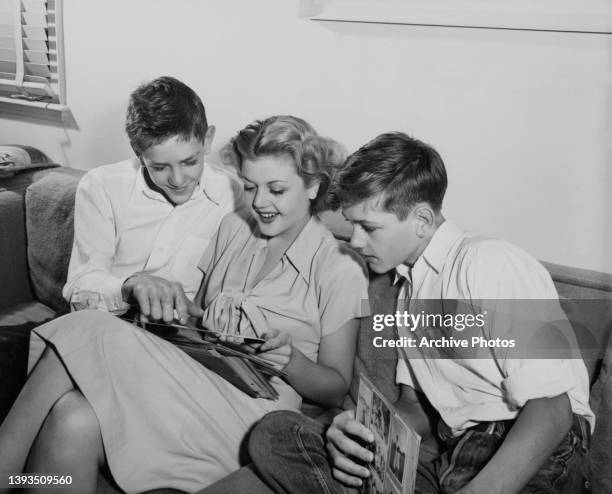 British-born Irish-American television producer and screenwriter Bruce Lansbury , with his sister Irish-British actress Angela Lansbury, and twin...