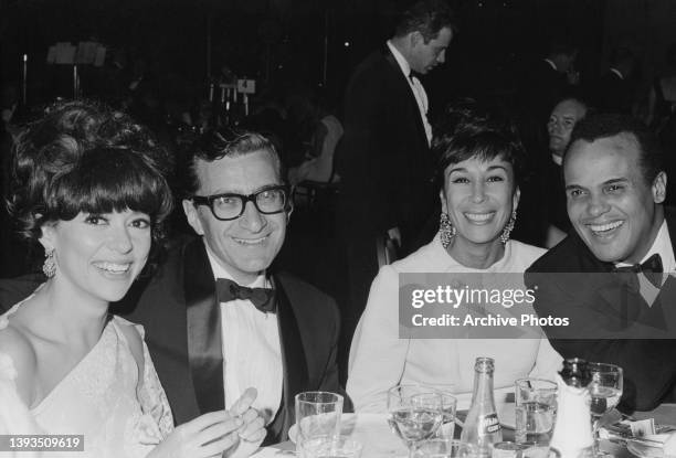 Puerto Rican-born American actress, singer, and dancer Rita Moreno with her husband, American cardiologist Leonard Gordon and America dancer Julie...