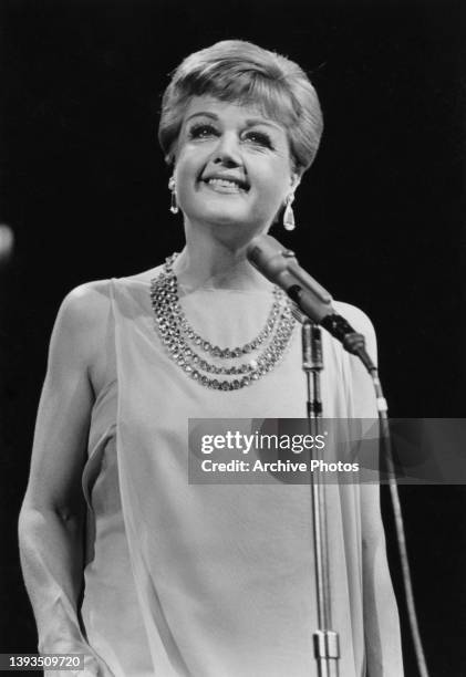 Irish-British actress Angela Lansbury on stage at the 'Stars Salute To Israel' show, staged at Madison Square Garden in New York City, New York, 11th...