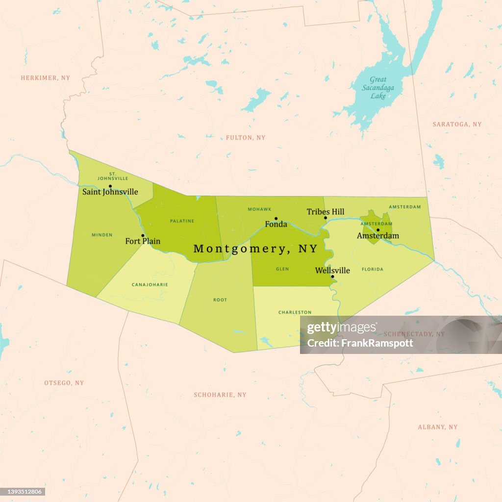 NY Montgomery Vector Map Green