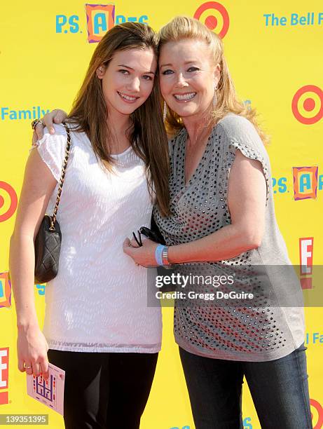 Melody Thomas Scott and daughter arrive at the Creative Arts Fair Supporting P.S. Arts at Barker Hangar at the Santa Monica Airport on November 7,...