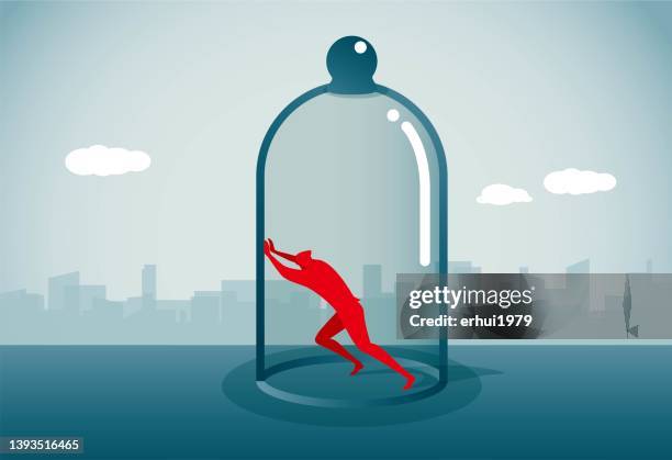 trapped man - captivity stock illustrations