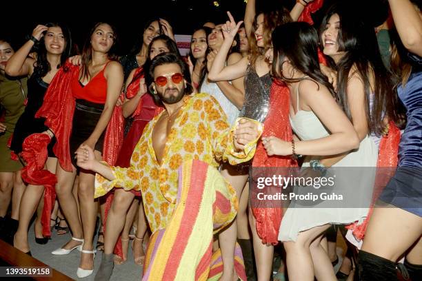 Ranveer Singh attends the song launch for "Jayeshbhai Jordaar" on April 25, 2022 in Mumbai, India.