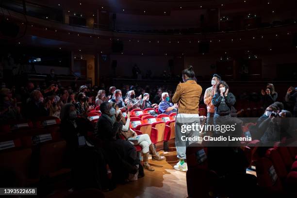 Jim Chim, Josie Ho, Conroy Chan and Kim Chan receives the applause during the 24th annual Far East Film Festival to premiere "Finding Bliss: Fire and...