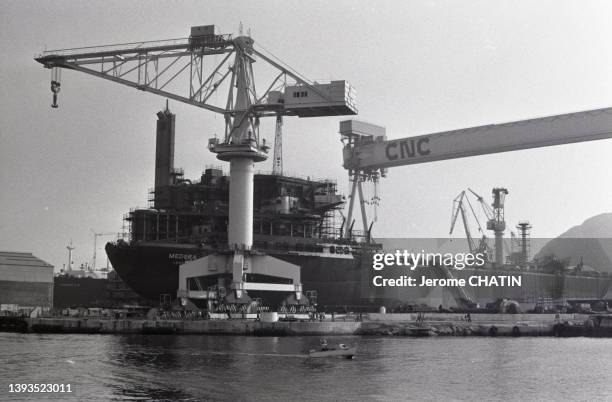 Le chantier naval de La Ciotat, en septembre 1980.