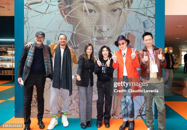 Thomas Bertacche, Conroy Chan, Sabrina Baracetti, Josie Ho, Jim Chim and Kim Chan attend the 24th annual Far East Film Festival to premiere "Finding...