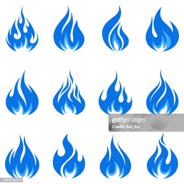 gasflammen-symbole - gasherd stock-grafiken, -clipart, -cartoons und -symbole