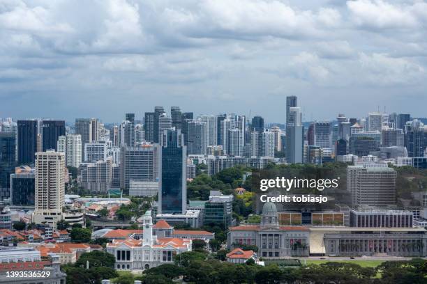 singapore skyline - singapore skyline stock pictures, royalty-free photos & images