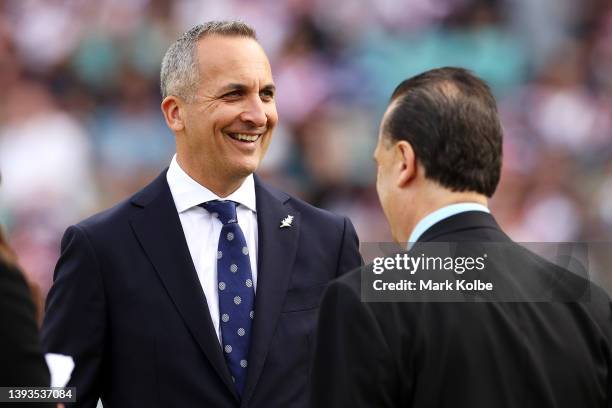 Andrew Abdo the Chief Executive Officer of the National Rugby League and Peter V'landys the Chairman of the Australian Rugby League Commission are...