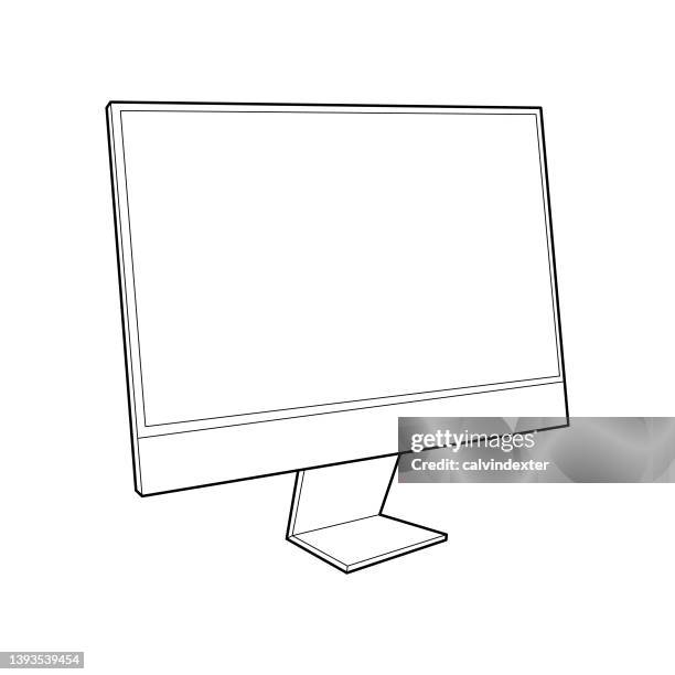 Pc Computer Outline Desktop Computer Outline Photos and Premium High Res Pictures - Getty ...