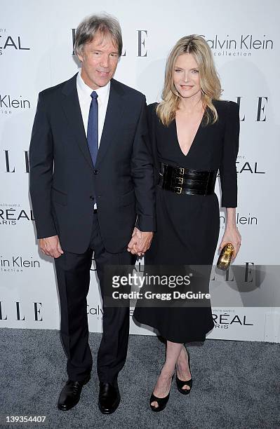 Michelle Pfeiffer and David E. Kelley arrive as ELLE Honors Hollywood+s Most Esteemed Women in the 18th Annual Women in Hollywood Tribute at The Four...