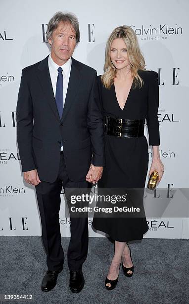 Michelle Pfeiffer and David E. Kelley arrive as ELLE Honors Hollywood+s Most Esteemed Women in the 18th Annual Women in Hollywood Tribute at The Four...