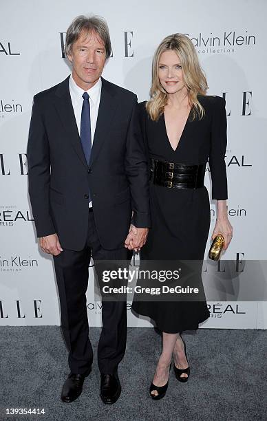 Michelle Pfeiffer and David E. Kelley arrive as ELLE Honors Hollywood+s Most Esteemed Women in the 18th Annual Women in Hollywood Tribute at The Four...