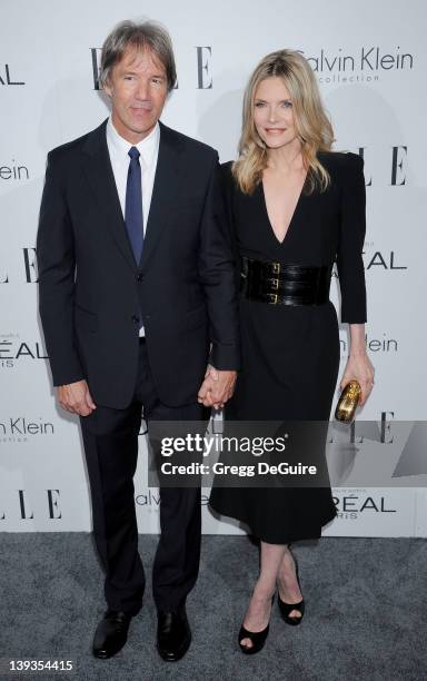 Michelle Pfeiffer and David E. Kelley arrive as ELLE Honors Hollywood+s Most Esteemed Women in the 18th Annual Women in Hollywood Tribute at The Four...