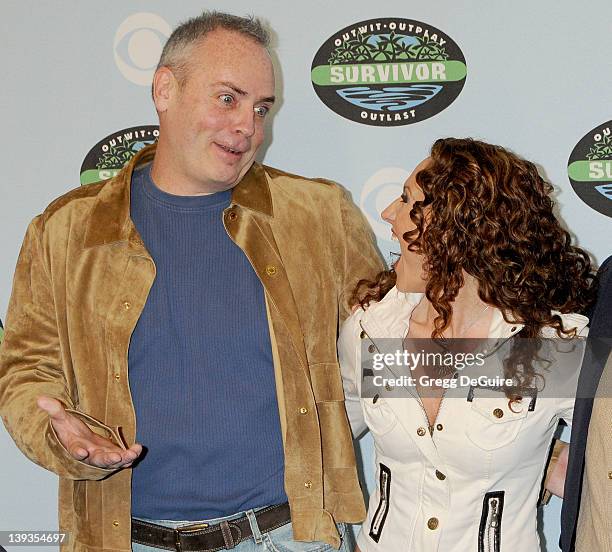 Richard Hatch and Jerri Manthey arrive at Survivor 10 Year Anniversary Party at CBS Television City on January 9, 2010 in Los Angeles, California.