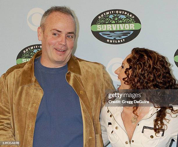 Richard Hatch and Jerri Manthey arrive at Survivor 10 Year Anniversary Party at CBS Television City on January 9, 2010 in Los Angeles, California.