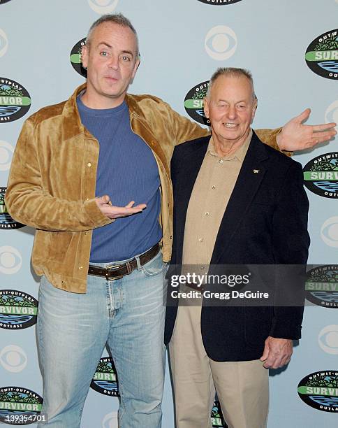 Richard Hatch and Rudy Boesch arrive at Survivor 10 Year Anniversary Party at CBS Television City on January 9, 2010 in Los Angeles, California.