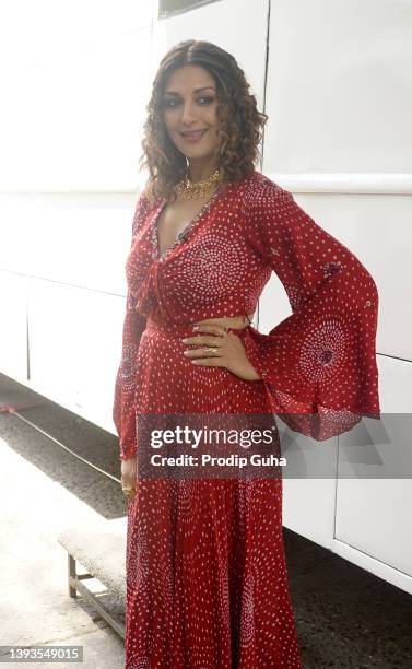 Sonali Bendre is seen at Filmistan studio on April 25, 2022 in Mumbai, India.