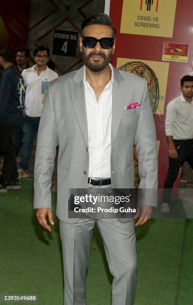 Ajay Devgan attends the "Runway 34" film photocall on April 25, 2022 in Mumbai, India.