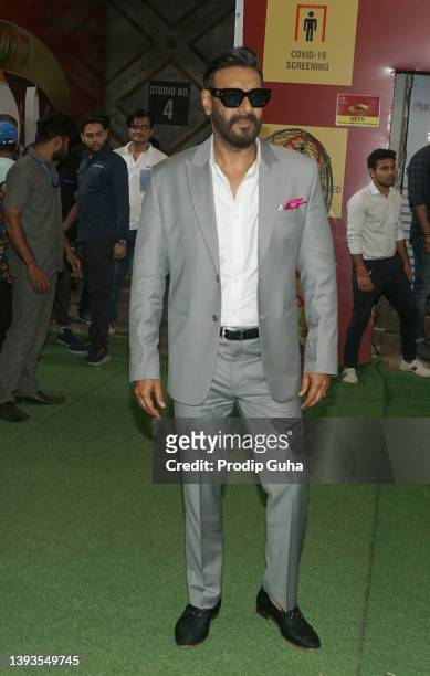 Ajay Devgan attends the "Runway 34" film photocall on April 25, 2022 in Mumbai, India.
