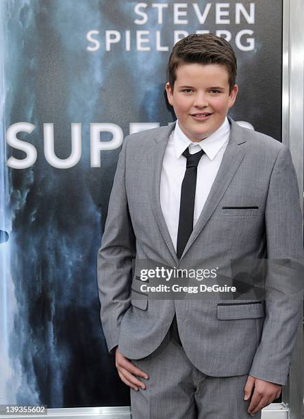 Riley Griffiths arrives to the Los Angeles Premiere of "Super 8" at the Regency Village Theater on June 8, 2011 in Westwood, California.