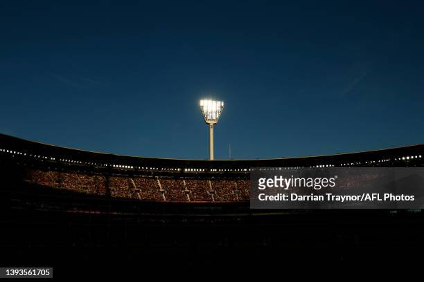 General view during the round six AFL match between the Essendon Bombers and the Collingwood Magpies at Melbourne Cricket Ground on April 25, 2022 in...