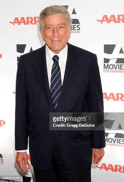 Tony Bennett arrives at AARP The Magazine's 10th Annual Movies For Grownups Awards Gala at the Beverly Wilshire Hotel on February 7, 2011 in Beverly...