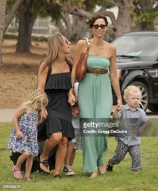 Minnie Driver and son Henry Story Driver arrive at the 22nd Annual A Time for Heroes Celebrity Carnival at the Wadsworth Theater on June 12, 2011 in...