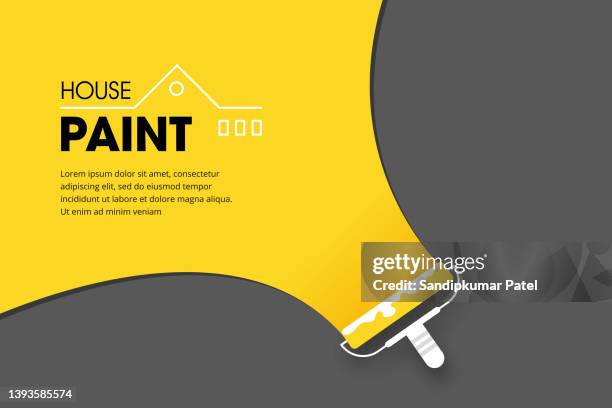 haus umbau emblem, hausfarbe reparatur - heimwerken stock-grafiken, -clipart, -cartoons und -symbole