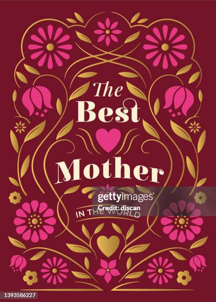 mother’s day card with floral frame. - mothers day border stock illustrations