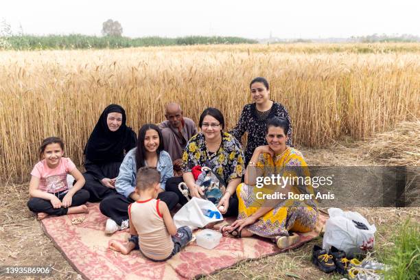 Coptic Christian families celebrate the Spring Festival known as Sham el-Nessim by the Nile banks on April 25, 2022 in Al Barsha village, a village...