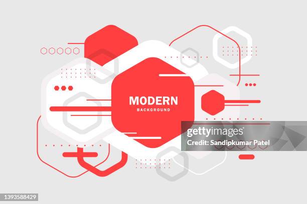 trendy abstract background. composition of geometric shapes - hexagon pattern stock illustrations