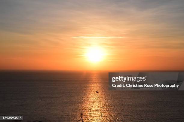 sunset on the irish sea - copeland england stock pictures, royalty-free photos & images