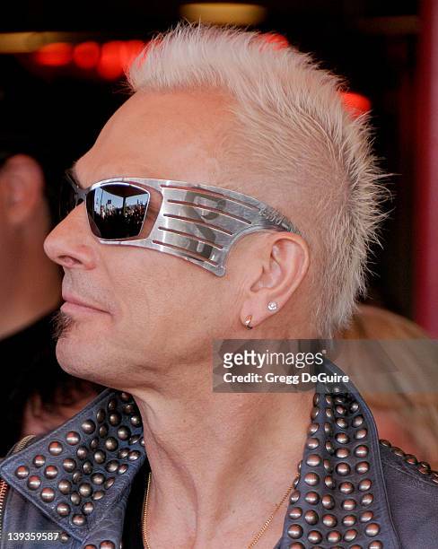 Rudolf Schenker of the Scorpions poses at their induction ceremony into Hollywood's RockWalk at the Guitar Center on April 6, 2010 in Hollywood,...