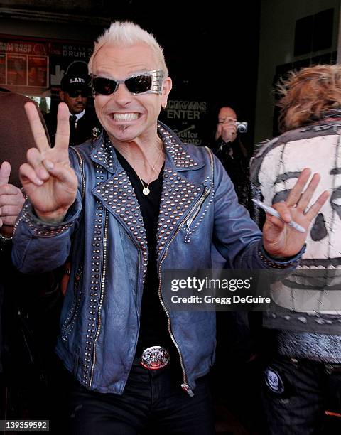 Rudolf Schenker of the Scorpions poses at their induction ceremony into Hollywood's RockWalk at the Guitar Center on April 6, 2010 in Hollywood,...