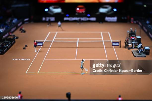 General view of the Porsche Arena during the women`s final match between Iga Swiatek of Poland and Aryna Sabalenka during day seven of the Porsche...