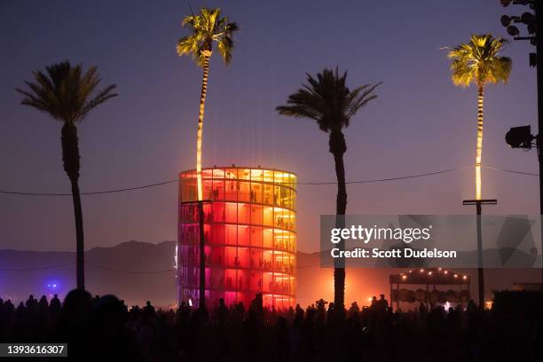 View of art installations during the 2022 Coachella Valley Music And Arts Festival on April 24, 2022 in Indio, California.