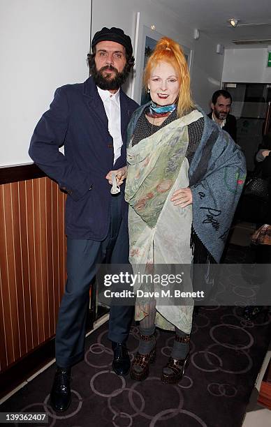 Andreas Kronthaler and Dame Vivienne Westwood attend the Vivienne Westwood aftershow dinner at Kitchen Joel Antunes at Embassy Mayfair during London...