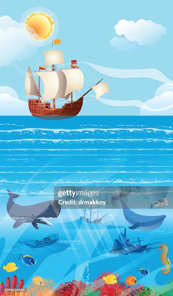 Historic galleon and Undersea