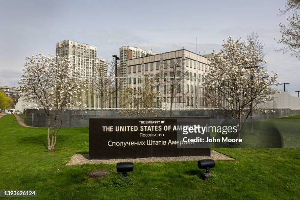 The United States Embassy to Ukraine stands closed on April 25, 2022 in Kyiv, Ukraine. U.S. Officials announced that plans have begun to re-open the...
