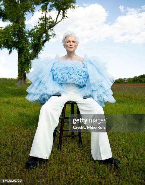 Model Maye Musk is photographed for L'Officiel Australia on December 17, 2021 at Red Wagon Farm in Manalapan, New Jersey. PUBLISHED IMAGE.